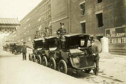 Electric cabs circa 1880